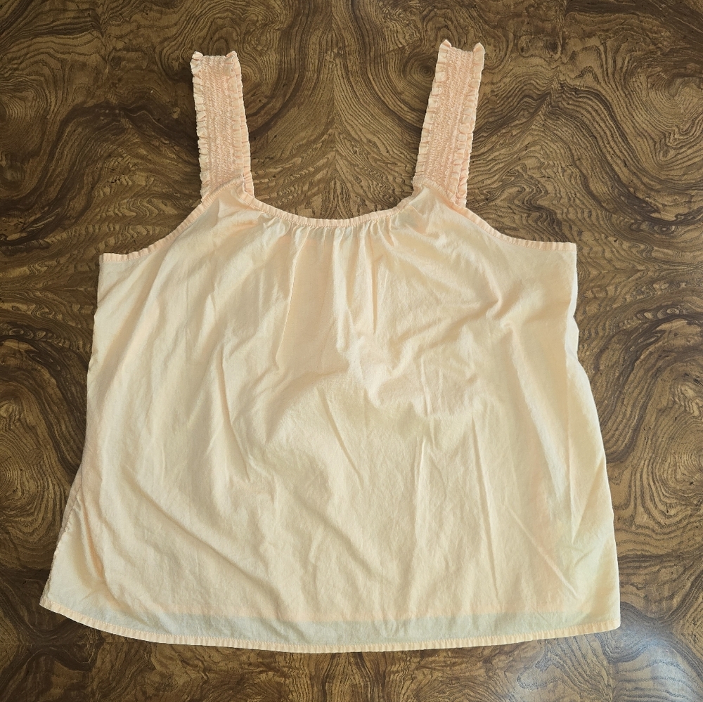 Gap Womens Smocked-strap Cotton Tank Top size Small, Light Orange